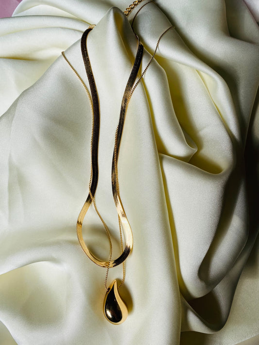 LUXE DROP DOUBLE CHAIN