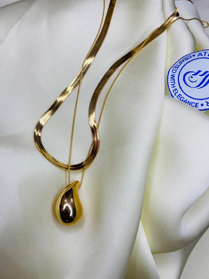 LUXE DROP DOUBLE CHAIN